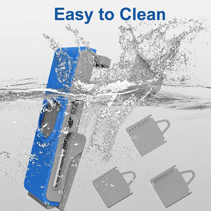 Eletronova Safe Mandoline Slicer for Kitchen, Vegetable Slicer with Container, French Fry Cutter, All in 1 Julienne Slicer for Potato, Thickness Adjustable, Detachable Blade (Dark blue)