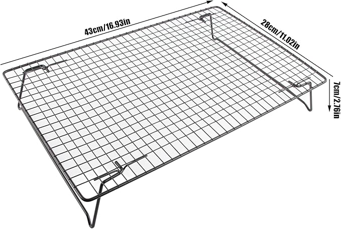 Baking Cooling Rack, Iron Baking Cooling Rack for Cooking and Baking, Suitable for Dessert Cafe Bakery (Black)