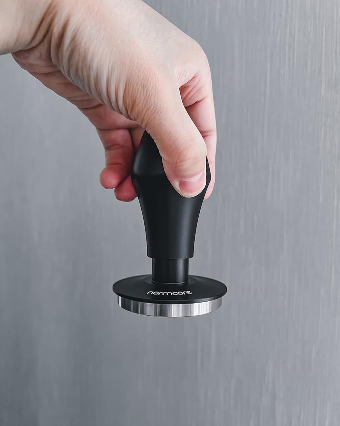 Normcore 58mm Espresso Coffee Tamper V4, Spring Loaded Tamper With Stainless Steel Ripple Base with 15lb 25lb 30lbs Replacement Springs, Anodized Aluminum Handle and Stand