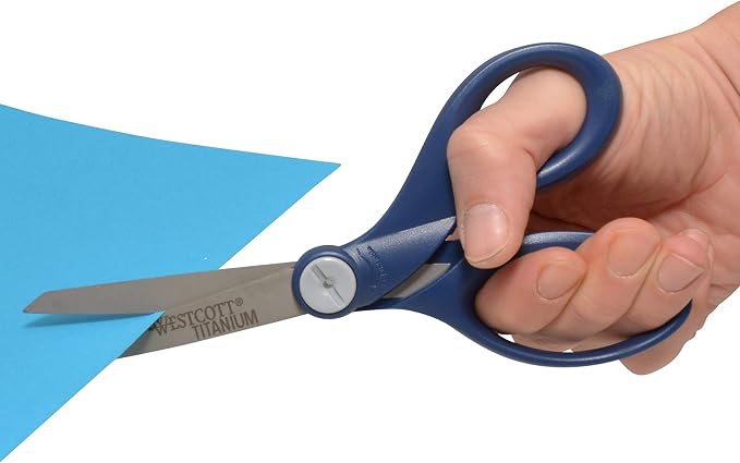Westcott 8" Straight Hard Handle Titanium Bonded Glide Scissors, 2pk (17904)