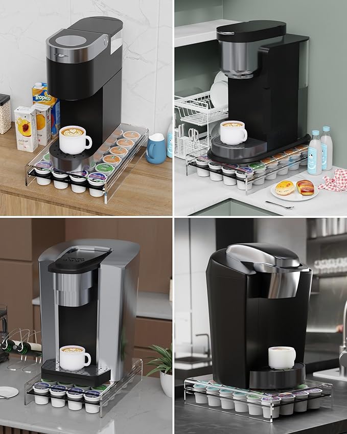 LifeMoreasy K Cup Holder,Coffee Pod Holder Drawer Capsule Display Storage for K-cup 24pods