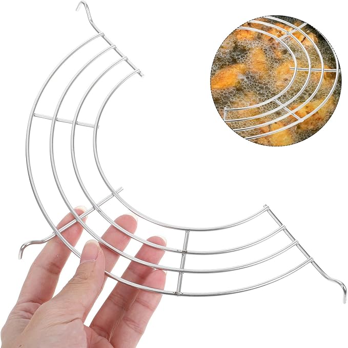 ULTECHNOVO 2pcs Stainless Steel Semicircular Cooling Rack for Home Baking and Kitchen Supply, Easy to Maintain Oil Strainer and Food Drain Rack for Frying and Baking