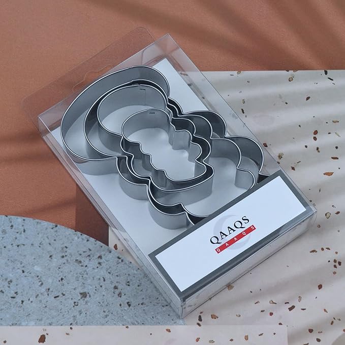 One Word Outline Cookie Cutter Set - 5 inch, 4 inch, 3 inch, 2 inch - 4 Piece Script Cursive “one” Cookie Cutters Shapes Biscuit Fondant Clay Molds - Stainless Steel