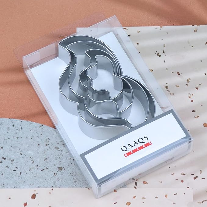 Mustache Cookie Cutter Set Large Assorted Sizes - 5 Inch, 4 Inch, 3 Inch, 2 Inch - 4 Piece Beard Cookie Cutters Shapes for Men Father's Day - Stainelss Steel