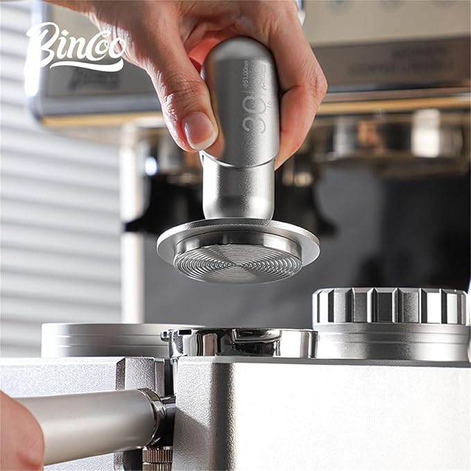 Bincoo Espresso Coffee Tamper 51mm,30lb Spring-Loaded Calibrated Tamper-Stainless Steel Base Espresso Coffee Tamper for Barista Home Coffee Espresso Accessories (Sliver, 51mm)