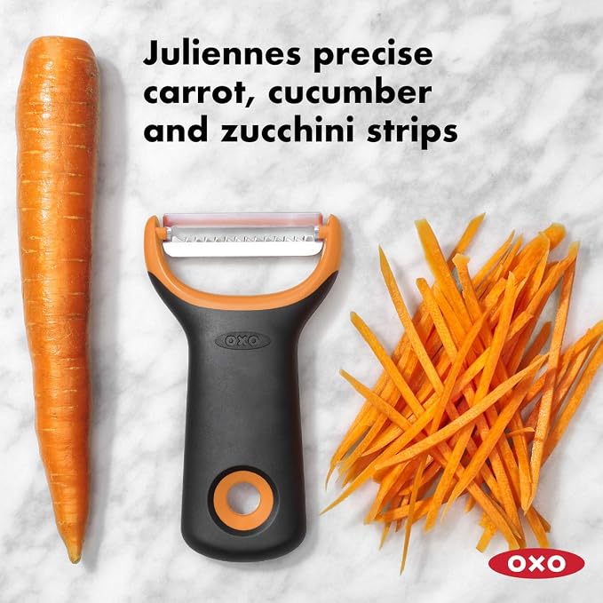 OXO Good Grips Handheld Mandoline Slicer & Good Grips Prep Julienne Y-Peeler, Black