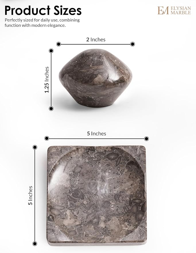 Marble Cocktail Napkin Holder with Weight, Modern Square Napkin Holder for Table, Decorative Heavy Napkin Holder for Indoor & Outdoor Dining, Kitchen & Coffee Table Decor - Oceanic Grey