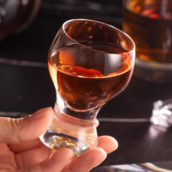 KAMMAK Shot Glasses Set of 2, 60ml/2oz Clear Espresso Shot Glass with Heavy Base for Bar Restaurants Home, Small Whiskey Shot Glass for Vodka, Whiskey, Tequila, Spirits & Liquors