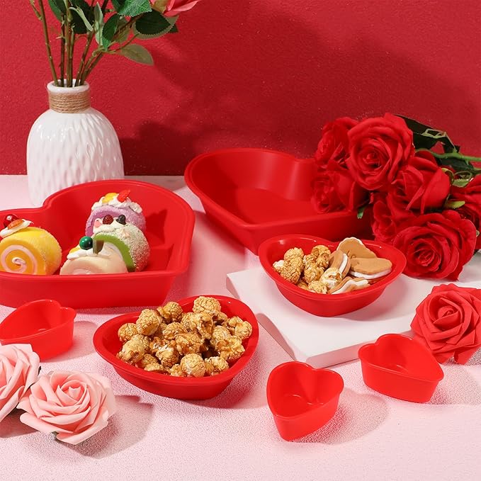 16 Pcs Heart Cake Pan Silicone Heart Cake Molds Baking Pan Nonstick Molds for Anniversary Birthday Snack Cupcake Baking (2.8 Inch,5.5 Inch,10.6 Inch)