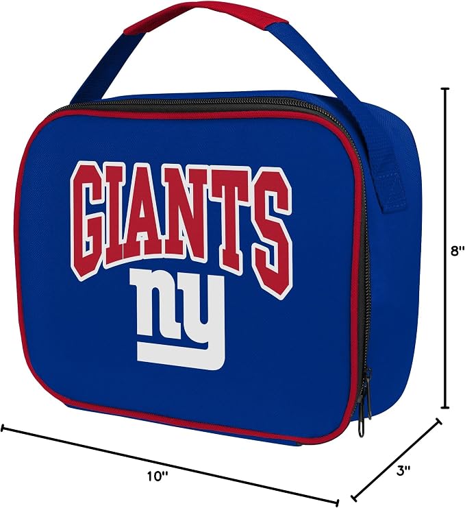 FOCO NFL Unisex-Adult Officially Licensed Wordmark Team Color Big Logo Football Zip Closure 7L Lunch Bag - New York Giants