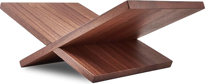 Honygebia Solid Wood Book Stands - Cross Frame Sapele Wooden Book Holder, Open Bookstand for Display and Reading, Suitable for Art, Bible, Cookbook, Easel, Magazine, Textbooks