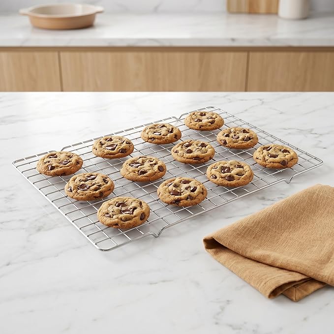 5-pcs stainless steel cooling rack, 10 "x 16" wire cooling rack, suitable for baking trays, baking, grilling, baking and drying - oven safety and dishwasher safety