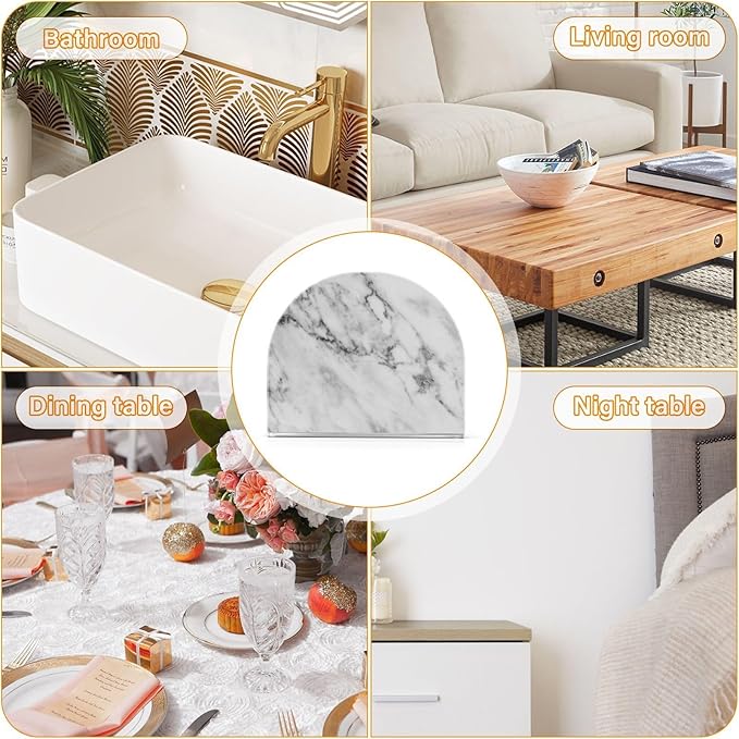 Acrylic Fall Napkin Holder for Table Kitchen Marble White Grey Cocktail Dinner Napkin Holders Paper Towel Dispenser Countertop Modern Home Decor