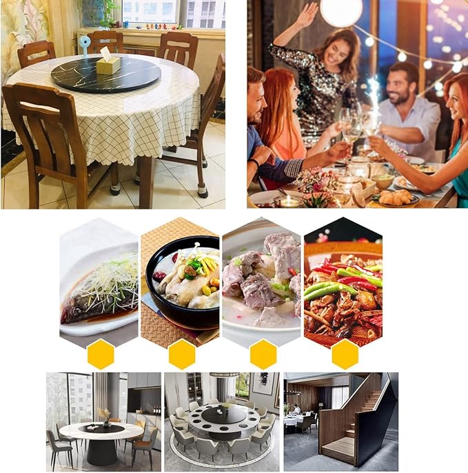 Round Rotating Serving Plate For Dining Table - Wooden Turntable Lazy Susan Smooth Surface, 360° Rotating Serving Tray Turntable For Family Dinner, Easily Share Food (Color : White-A, Size : Ø50cm(2