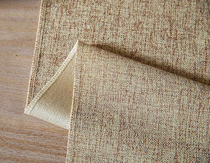 ZeeMart Beige Table Runners 72 Inches Long, Burlap Linen Style Rustic Farmhouse Table Runner, Boho Woven Dining Table Runner, 13x72 Inches, Oatmeal Beige