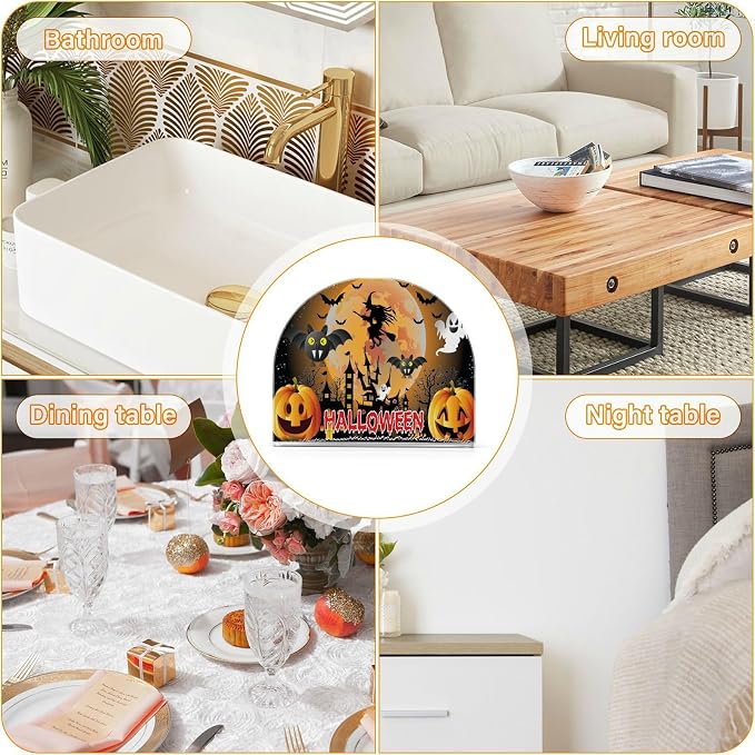 Halloween Witch Napkin Holder for Tables,Elegant Acrylic Plate Paper Napkin Holders,Modern Freestanding Tissue Paper Dispenser for Dining, Living Room,Party