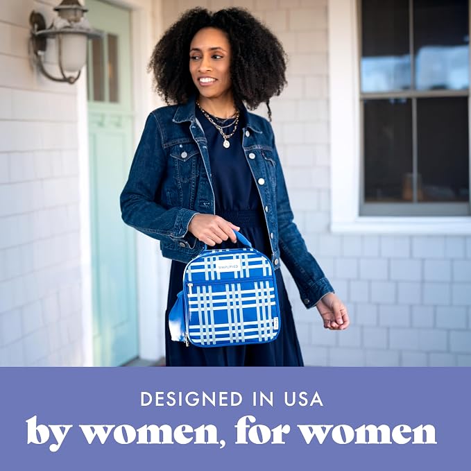 Fit & Fresh Lunch Bag For Women, Insulated Womens Lunch Bag For Work, Large Lunch Box For Women With Two Matching Containers, Townsend Lunch Bag, Pistachio Plaid