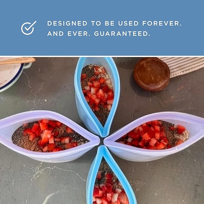 Stasher Silicone Reusable Storage Bag, 4-Cup Bowl, Reusable Freezer Bag, Microwave, Dishwasher, Oven Safe, Sous Vide, Lunch Containers, Eco Friendly, Food Storage Bags, Snack Bags, 32 oz, Green | Reusable Food Bag
