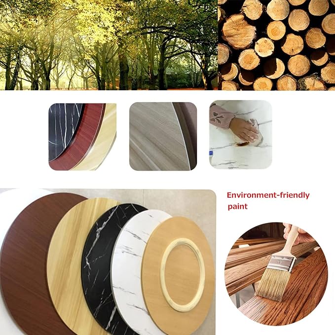 Lazy Susan Large Wooden Turntable Round 20in-39in, Manual Rotating Turntable - Wooden Lazy Susans Swivel Serving Tray - For Kitchen Dining Table Swivel Plate, Easy To Clean (Color : Wood, Size : Ø60