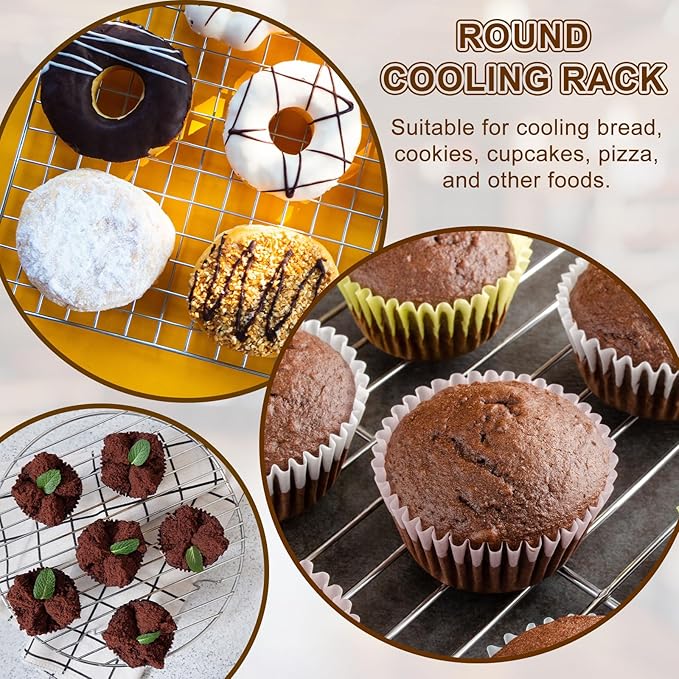 uxcell 6 Inch Round Cooking Rack, Stainless Steel Canning Racks with Legs, Barbecue Mesh Grill for Baking Cooling Steaming Cookware