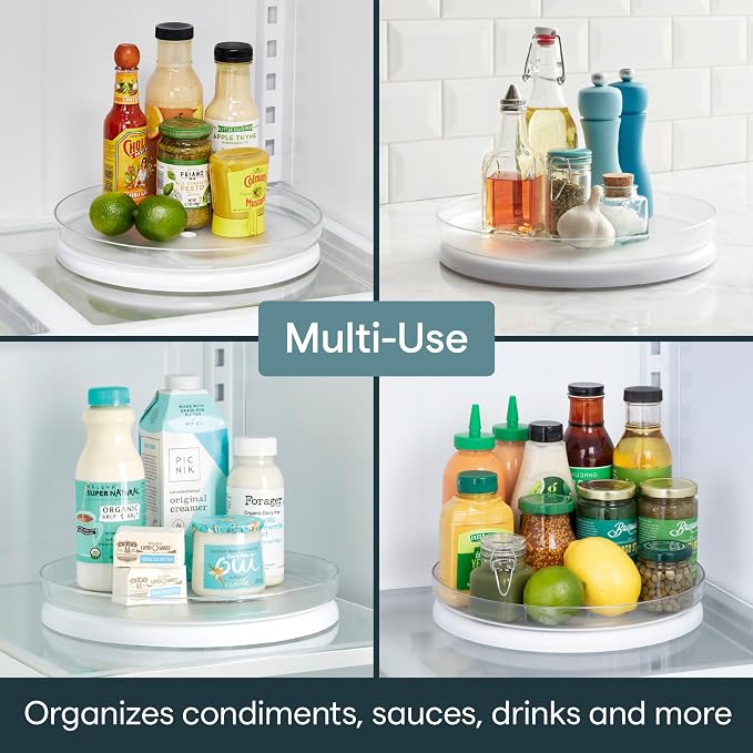 YouCopia FridgeView Fridge Turntable, Lazy Susan Organizer for Refrigerator Storage, 11” , White