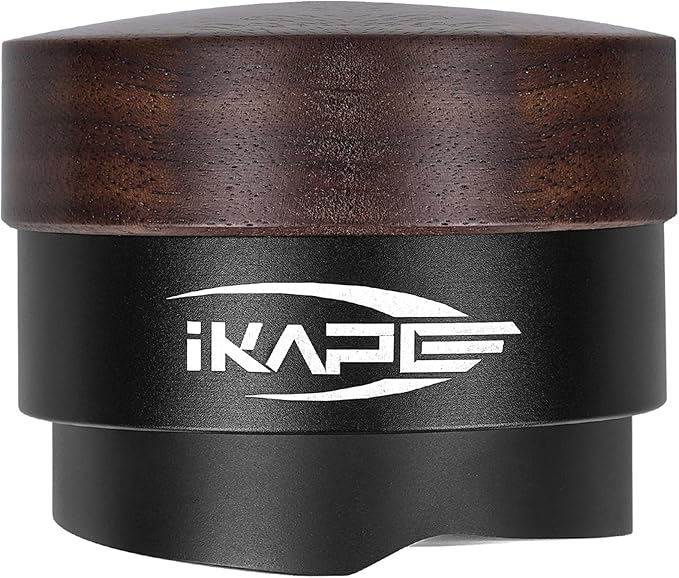 IKAPE 53MM Coffee Distributor, New Wooden Handle Design, Gravity Adaptive Espresso Distributor Fits All 54MM Espresso Portafilter, Compatible with 54MM Breville Bottomless Portafilter