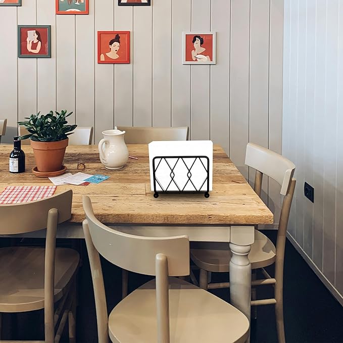 Napkin Holder – A Stylish Upright Dispenser for Paper Napkins, Perfect for Kitchen, Dining, Countertops, and Cocktail Settings. Complements All Room Decors Effortlessly.