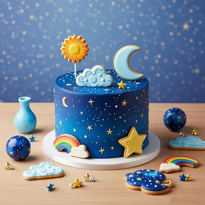 5Pcs Star, Moon, Sun, Rainbow and Cloud Cookie Cutters,Stainless Steel Cute Cookie Cutters,for Baking Pastry Cupcake Party Birthday Cake Decorations (5PCS)
