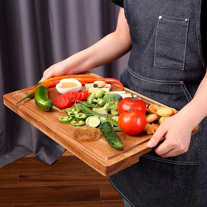 GAOMON 18 x 12 In Acacia Cutting Board for Kitchen, Extra Large Charcuterie Cheese Platter Serving Tray, Food Prep and Serving Boards, Chopping Boards for Meal Vegetables and Cheese