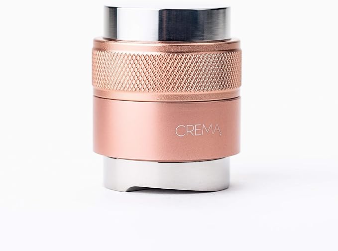 CREMA Coffee Products 39.25mm Hand Tamper & Coffee Distributor for Flair | Compatible w/Classic, Signature, & Neo | Double-Sided, Adjustable Depth Tool | 304 Stainless Steel | Rose Gold