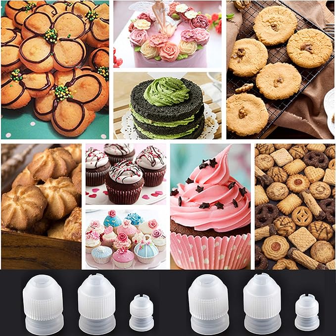 MYUBWTF12 Pieces White Pastry Bag Coupler, Three different sizes Plastic Standard Couplers/Cake Decorating Coupler/Pipe Tip Coupler for piping bags, Icing Nozzles