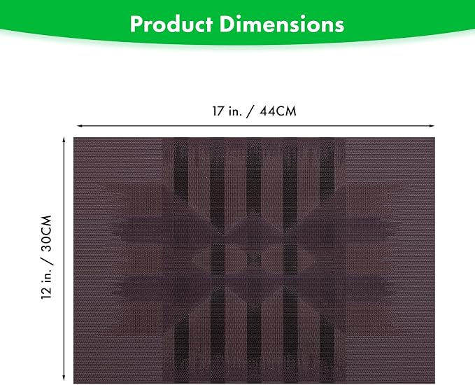 Winknowl Placemats Set of 4, Heat Resistant Stain Resistant Woven Vinyl Insulation Place mats, Durable Washable Elegant Table Mats for Kitchen Dining Table Decor (Geometric Purple)