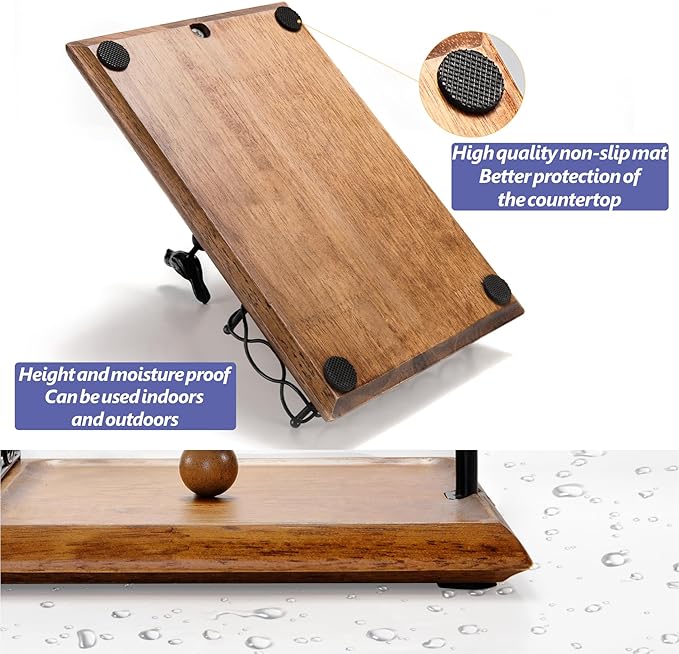 Charming Wooden Napkin Holder with Bird Design – Includes Space for Salt and Pepper Shakers – Multifunctional Black Napkin Holder for Table, Kitchen & Outdoor Use