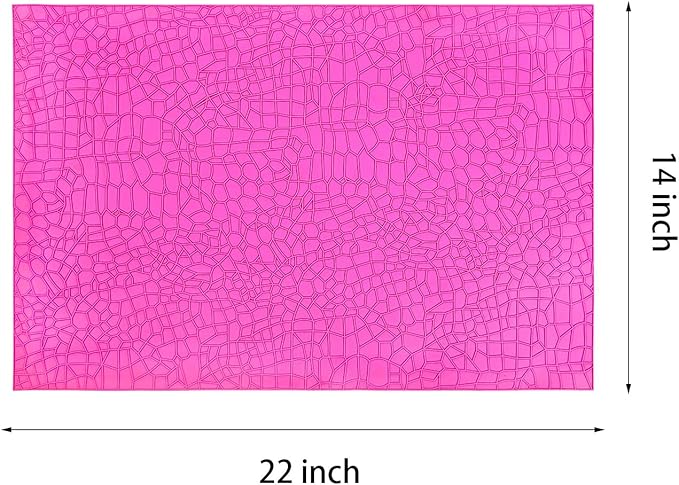 Silicone Cake Fondant Mat, Crocodile Alligator Pattern Impression Lace Mold (22 x 14 inches, Pink Crocodile)