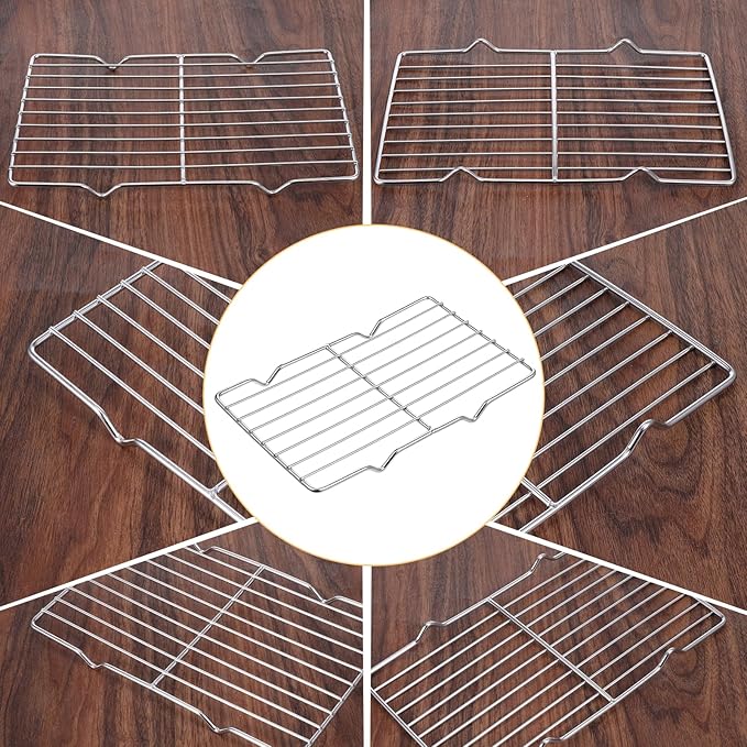 Roasting Rack Stainless Steel Wire Rack for Baking Sheet 6.3 x 10.24 Inch Heavy Duty Wire Grate Oven Grill Oven Cooling Baking Racks with 4 Legs Rectangle Wire-Cooking Racks for Meat