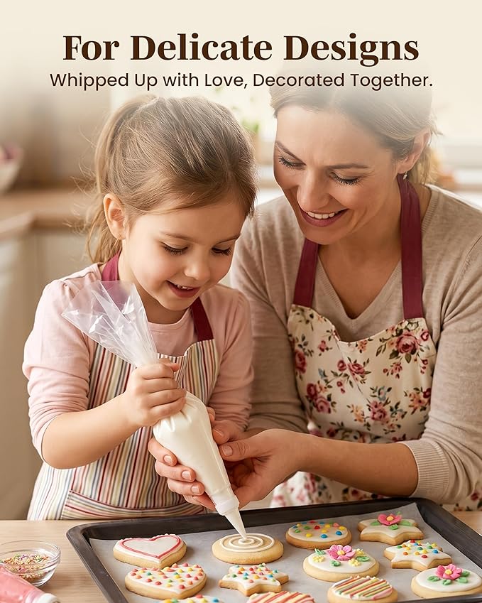 Reusable Plastic Piping Tips Standard Size Round Tip #5 100 Pack with 2 Couplers Round Icing Nozzle for Cake Decoration, Dessert Design Baking Supplies & Piping Bags Base Ø 0.75"Height 1.25"