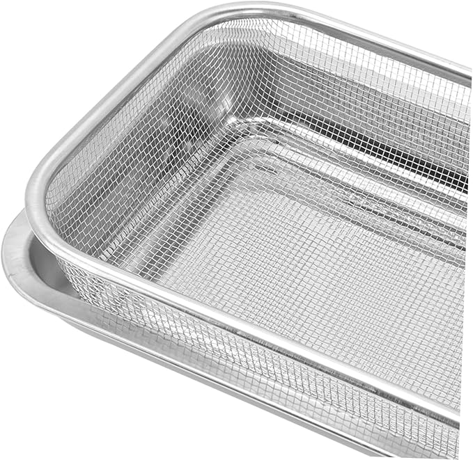 1set Stainless Steel Oil Drain Tool Rectangular Design Versatile Strainer Basket for Cooking Baking and Food Preparation for Home and Restaurant Use Style