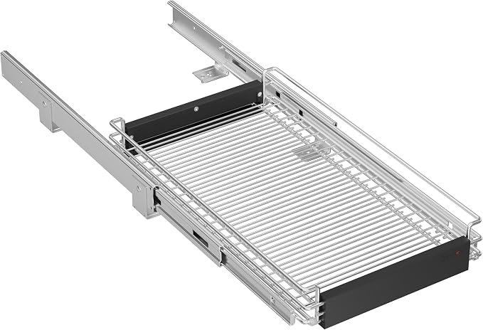 Expandable Pull Out Cabinet Organizer, Slide Out Drawers for Kitchen Cabinets, Heavy Duty Storage Drawers, Chrome Plated Cabinet Wire Shelf, Adjustable Width 12.5~20.2" W x 17.3" D×3..8“H