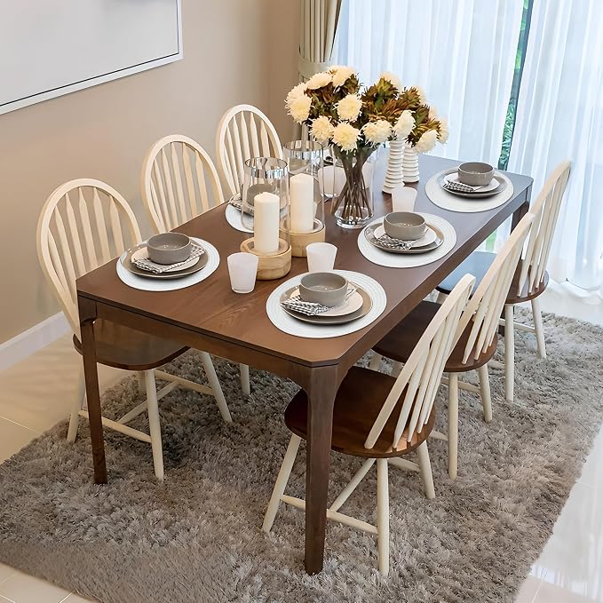 Placemats Set of 4-Heat Resistant Washable Table Mats for Dining Table,Round Braided Place Mats,15 inch White