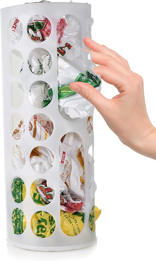 Handy Laundry Grocery Bag Storage Holder, Large Bag Dispenser, Neatly Store Plastic Shopping Bags & Keep them Handy for Reuse, Access Holes Make Adding or Retrieving Bags Simple & Convenient, (2-Pack)