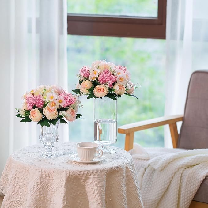 Flower Balls Centerpieces for Tables: 10 PCS Pink Flowers for Centerpieces Floral Arrangements Centerpiece for Wedding Party Celebration Home