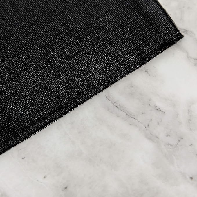 Home Brilliant Black Placemats Set of 6 Heat Resistant Dining Table Place Mats Kitchen Cloth Table Mats, Black