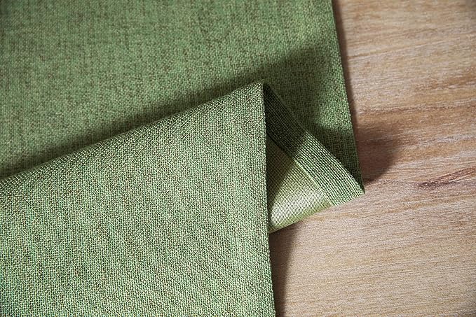 ZeeMart Burlap Style Farmhouse Table Runners 72 Inches Long, Green Rustic Woven Dining Table Runner for Everyday Use, 14x72 Inches, Grass Green