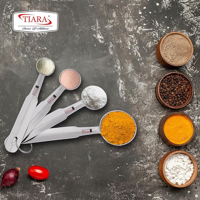 TIARA Atom Measuring Spoon Set 4Pc Kitchen Tools Steel (Measuring Spoon)
