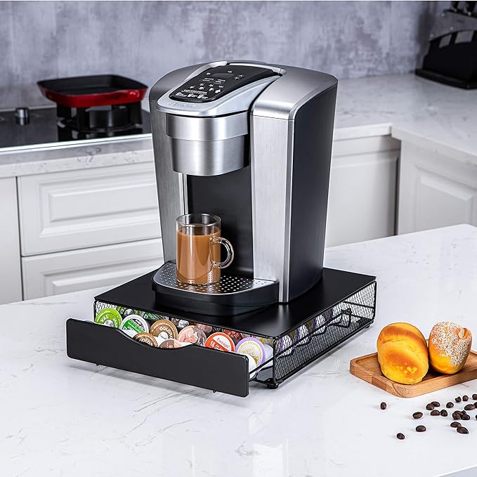 k cup Holders for Counter Small for Keurig k-cup Holder for mr Coffee for Tea,Black (36 pods-single tier)