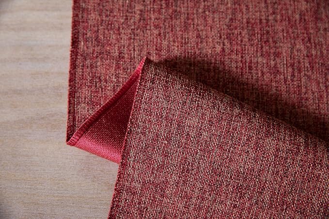 ZeeMart Red Table Runners 36 Inches Long, Burlap Linen Style Rustic Farmhouse Table Runner, Small Short Boho Coffee Table Runner, 13x36 Inches, Red