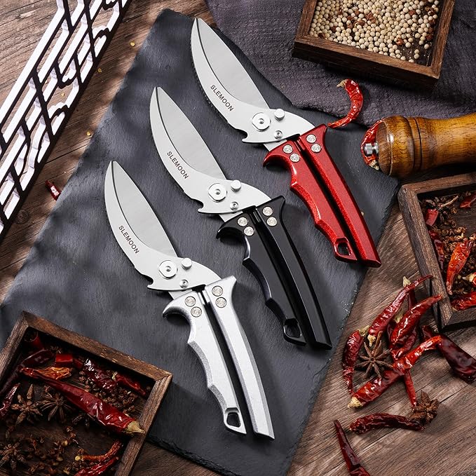 Heavy Duty Poultry Shears Meat Cutting Dishwasher Safe and Food Stainless Kitchen Shears Kitchen Scissors for Chicken Turkey Thanksgiving,Gift Box,silver