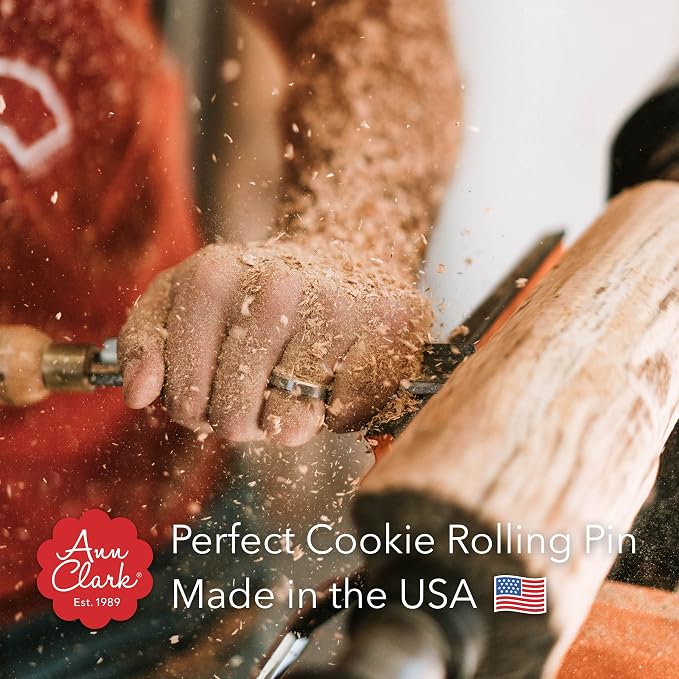 Perfect Cookie Rolling Pin 3/8-in. Fixed Depth Hardwood Made in the USA by Ann Clark