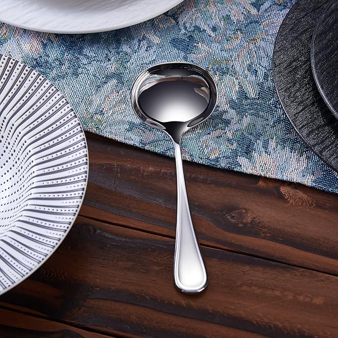 KEAWELL Premium 7.1" Verona Gravy Ladle, 18/10 Stainless Steel, Heavy-Duty with Deep Bowl, High-Polished Finish, Ergonomic Handle for Smooth Pouring, Dishwasher Safe (1, 7.1" Gravy Ladle)