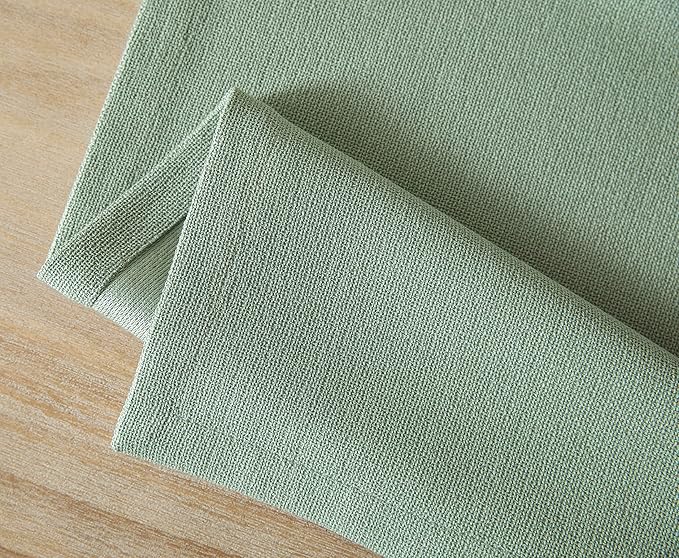 ZeeMart Burlap Style Farmhouse Table Runners 72 Inches Long, Sage Green Rustic Woven Dining Table Runner for Everyday Use, 14x72 Inches, Seafoam